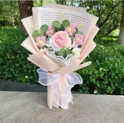 Charming Crochet Sunflower Bouquet