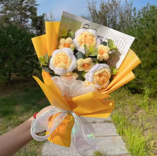 Charming Crochet Sunflower Bouquet