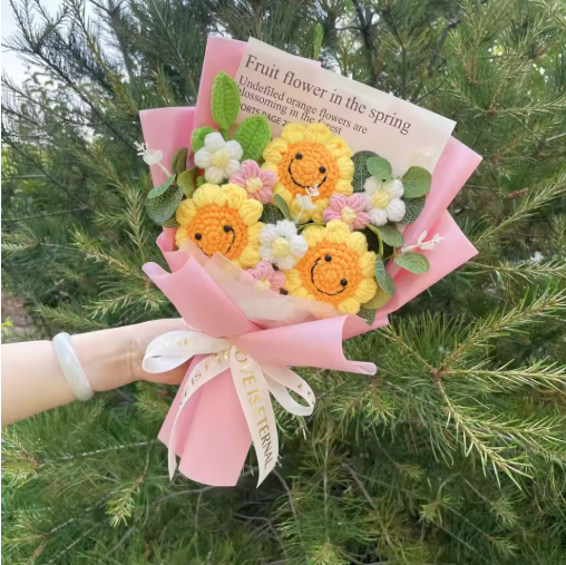 Charming Crochet Sunflower Bouquet