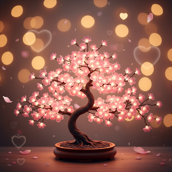 an led bonsai tree, aesthetic pleasing for valentines and occasions